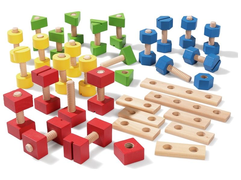 Jeux Montessori 2 3 4 5 Ans-motricité Fine- en Bois-Puzzle Enfant bébé  -Jouets d'activité et de développement-Jeu de Perles éducatif