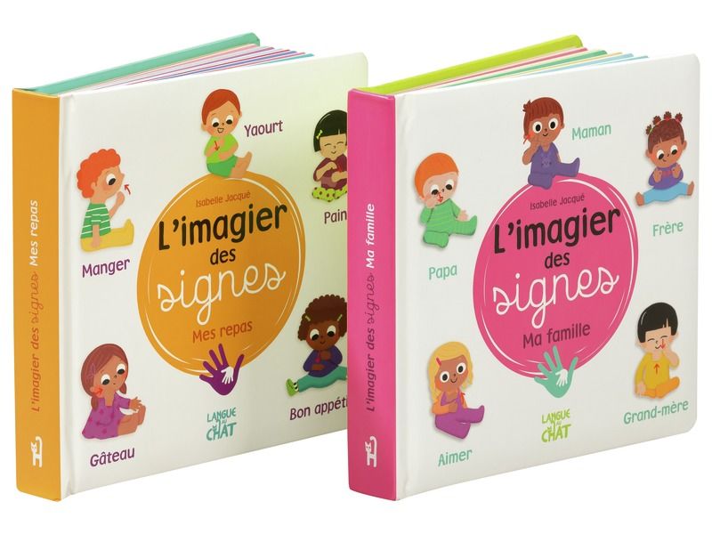 lot de 2 imagiers des signes repas et famille bebe 6 mois edition langue au chat blog wesco