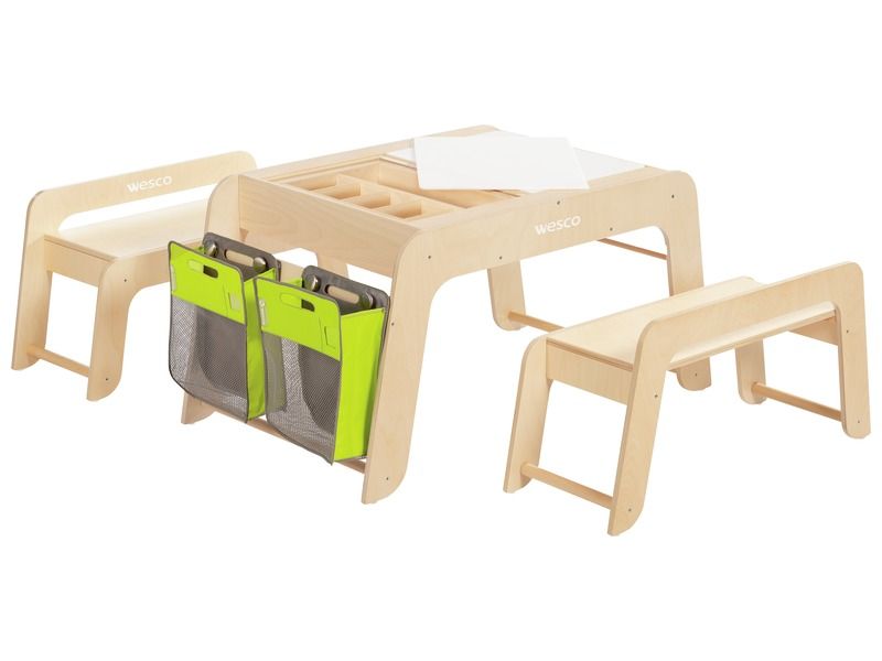 TABLE MULTI-ACTIVITÉS Creativ Spécial sensoriel + 2 bancs blog Wesco