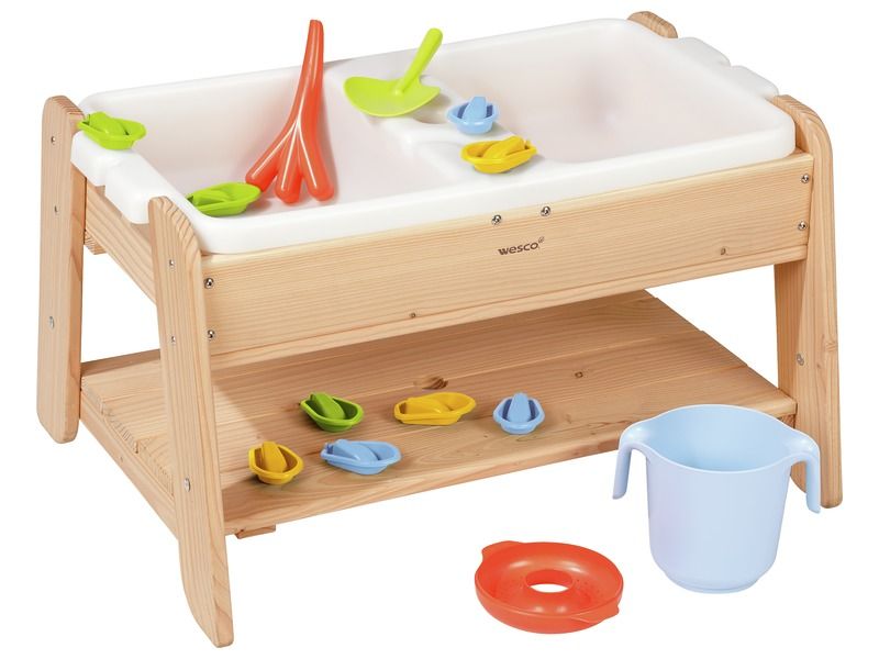 TABLE D'ACTIVITÉS À EAU ET À SABLE Éléments Avec accessoires jeux de sable et d'eau blog wesco
