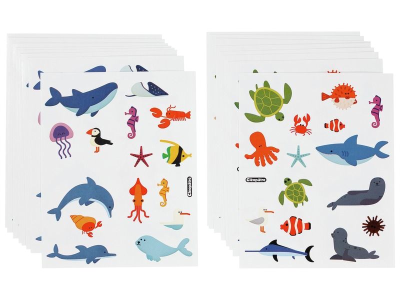 planches gommettes géantes cleopatre theme animaux de la mer blog wesco