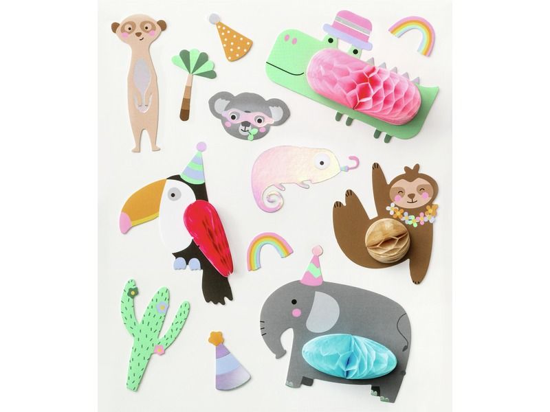 assortiment gommettes theme tropical touches irisees et boules de papier nid d'abeille gommettes originales blog wesco