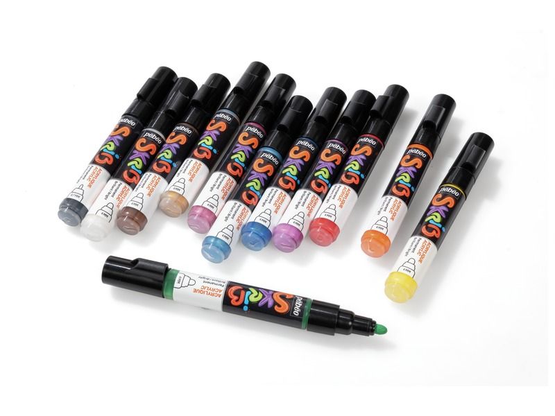 crayons feutres à pointe large et à l'encre très couvrante, pour types de surfaces : carton, verre, porcelaine, plastique, métal, bois... blog wesco