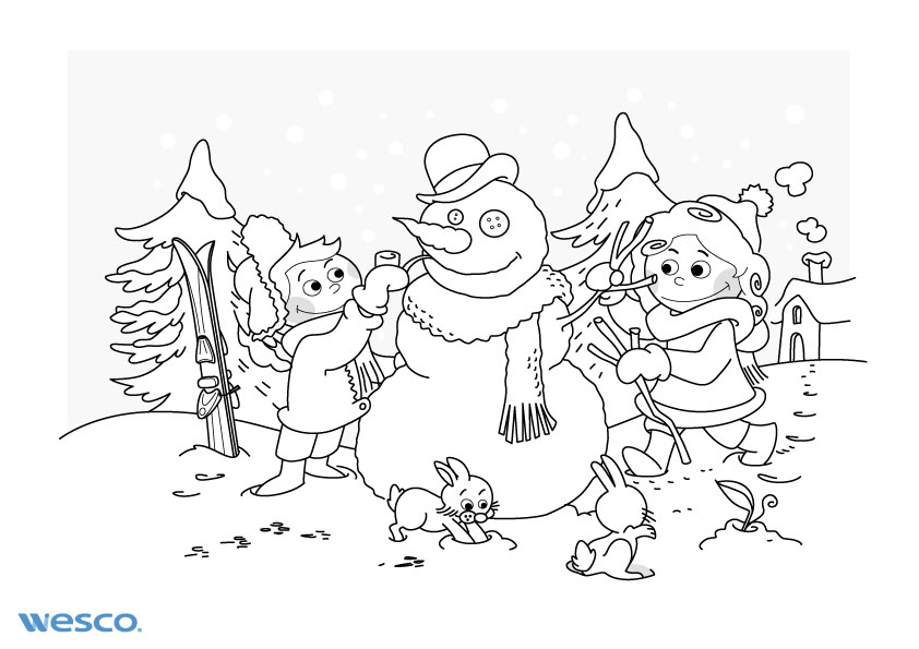 coloriage pour enfant theme creation bonhomme de neige blog wesco